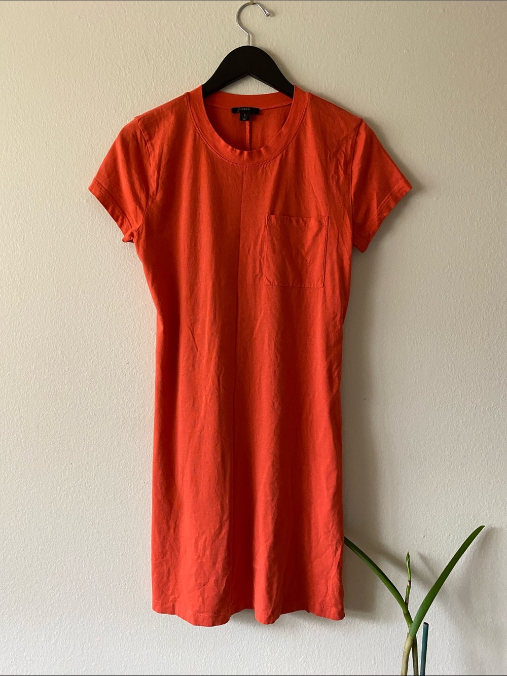 J. Crew Orange Short Sleeve T-Shirt Dress